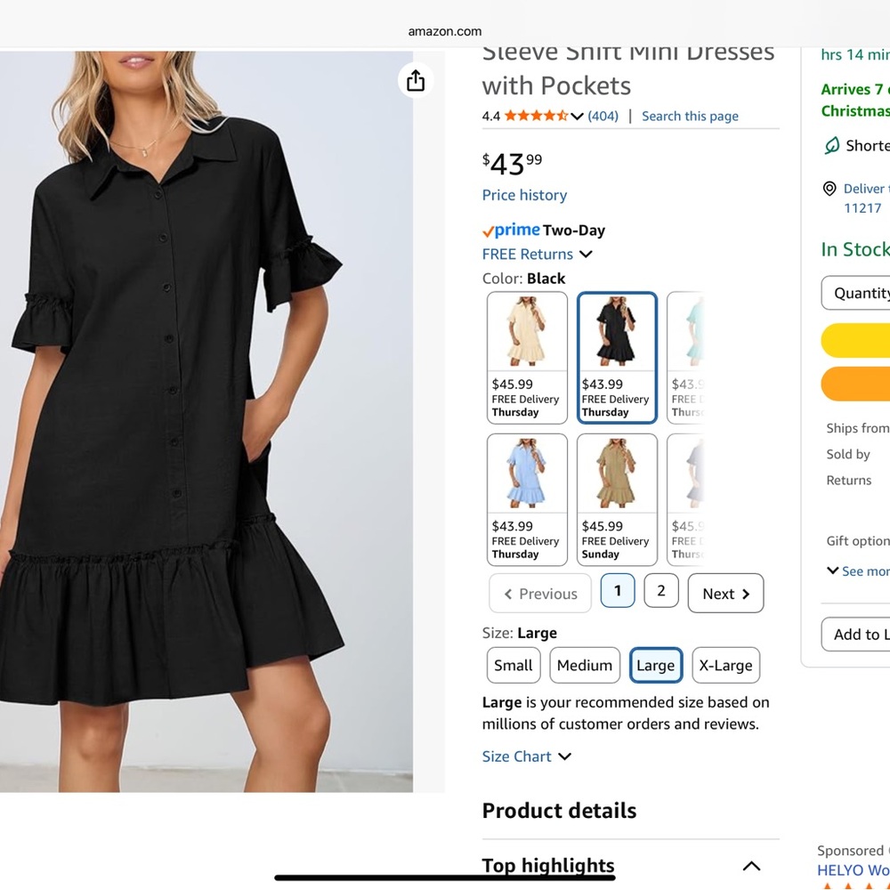 Elegant Black Ruffle Mini Dress